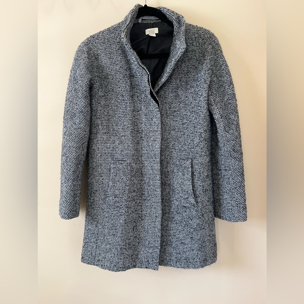 J Crew Blended Wool Womens Light Pea Coat  Jacket Size 00